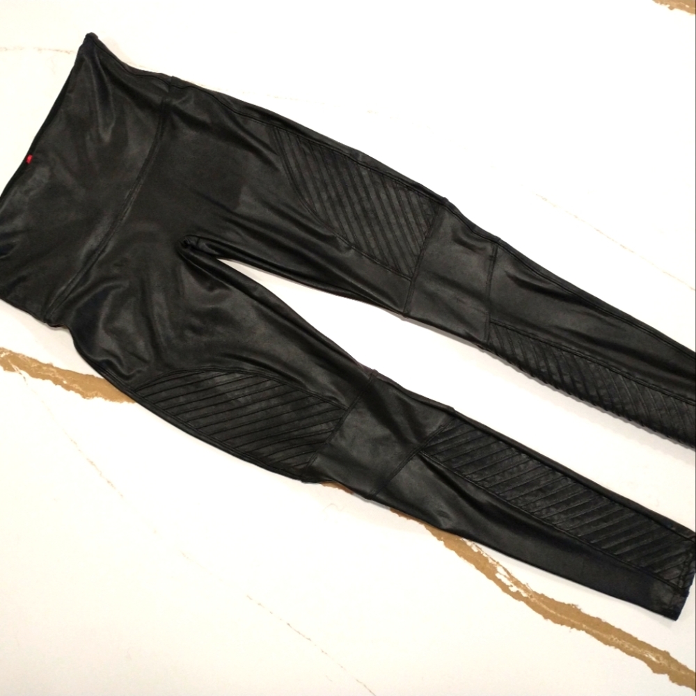 Spanx Faux Leather Moto Leggings